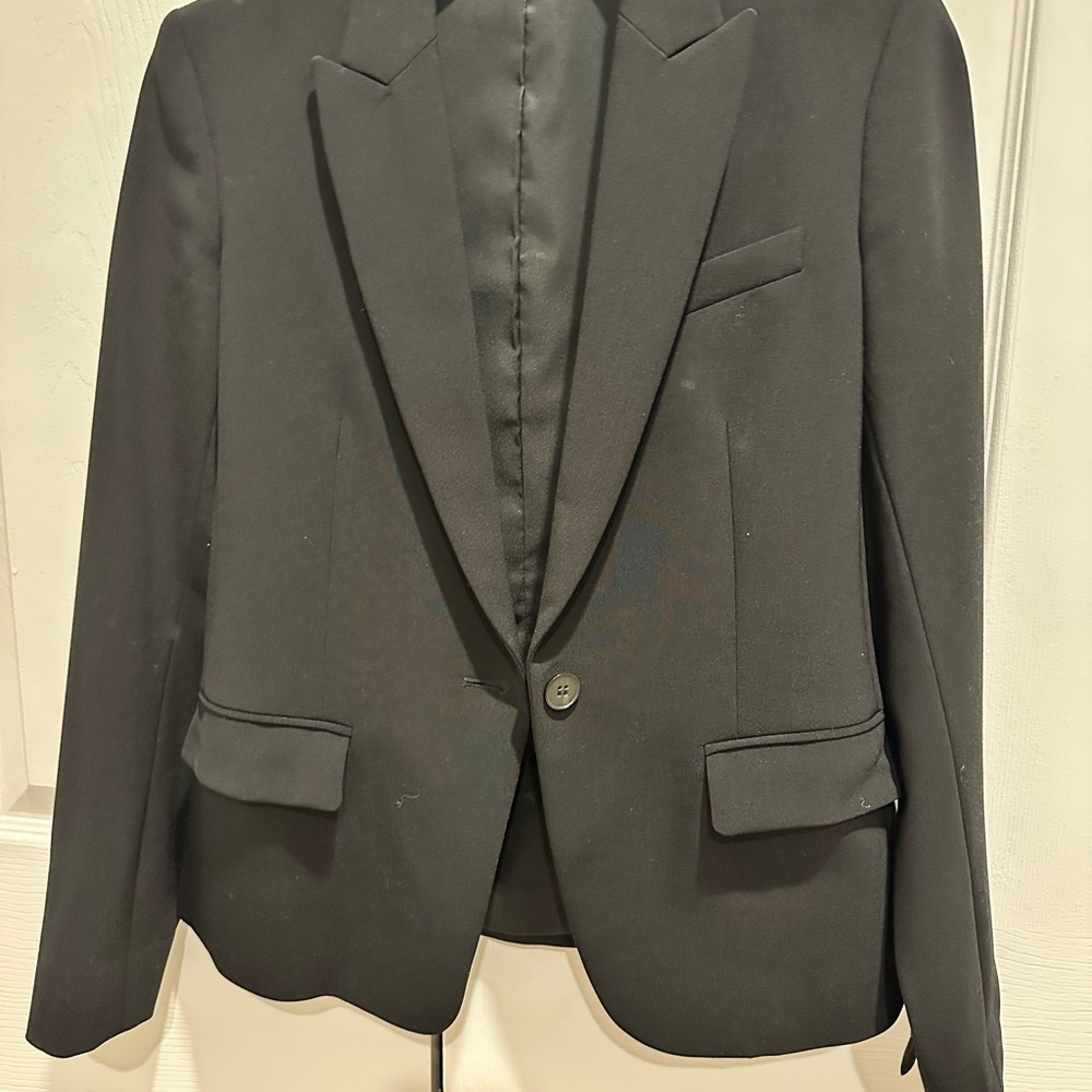 Theory Lightweight Wool Black Blazer Size 2 XS